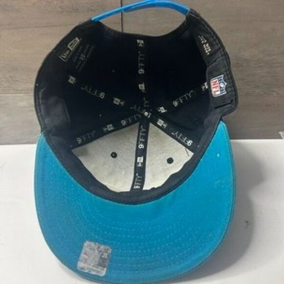 Carolina Panthers New Era 9Fifty Snapback Cap One Size NFL Hat Black & Teal - Picture 5 of 6
